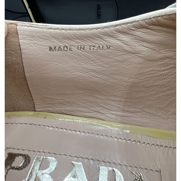 Women's Prada Vernice Soft 2 Oxford Cream Patent Leather New without Tags EU 40 - Picture 12 of 13